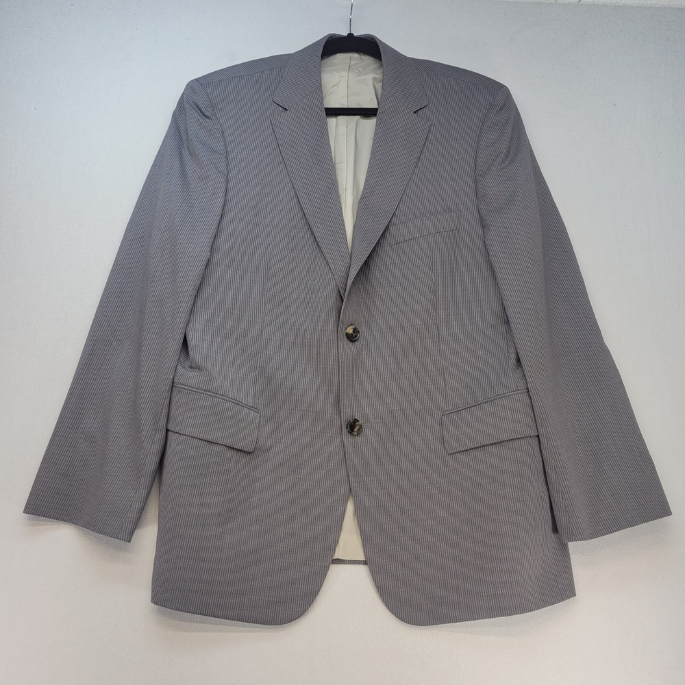 Hugo Boss Blazer Mens 42S Gray Pink Pinstripe Super 130 Wool Pasolini Movie
